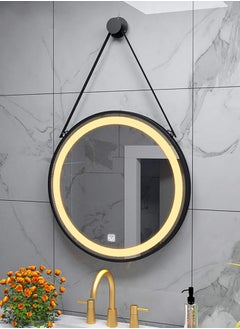 Taimi LED Bathroom Mirror Round with Sling Bathroom Vanity Mirror Waterproof Wall Mounted Vanity Mirror Solid LED Mirror with Brightness Memory Dimmable 50X50CM  - Image 4