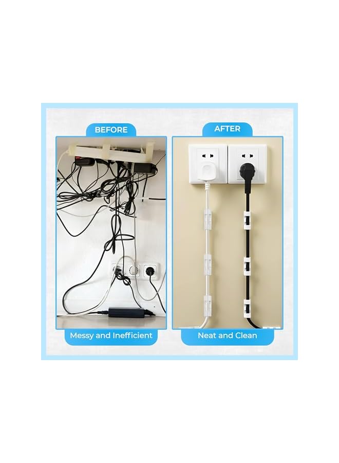 PROMASS promass 75 Pcs Transparent Self-Adhesive Cable Management Clips Hooks Clip with Adhesive Tapes, Clear Sticky Tidy Cord &Wires Organizer Clips for Office & Home  - Image 3