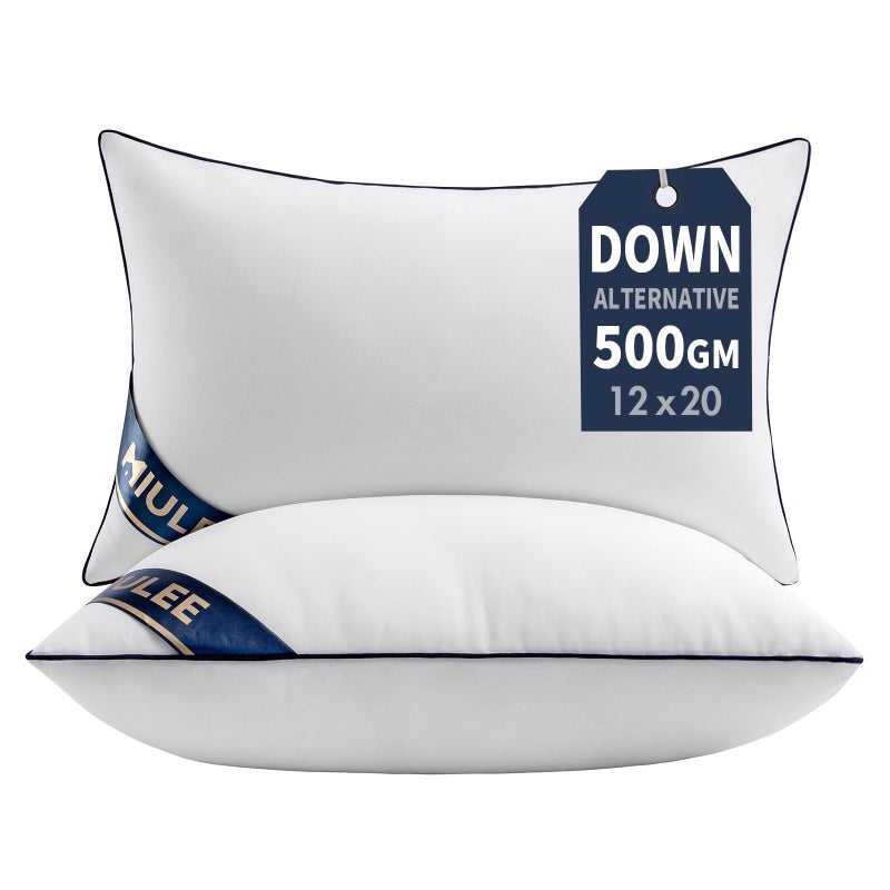 MIULEE 12x20 Pillow Inserts Set of 2 Throw Pillows Premium Down Alternative Lumbar Pillow Inserts Decorative Pillow Stuffer for Sofa Couch 12x20 inch Set of 2