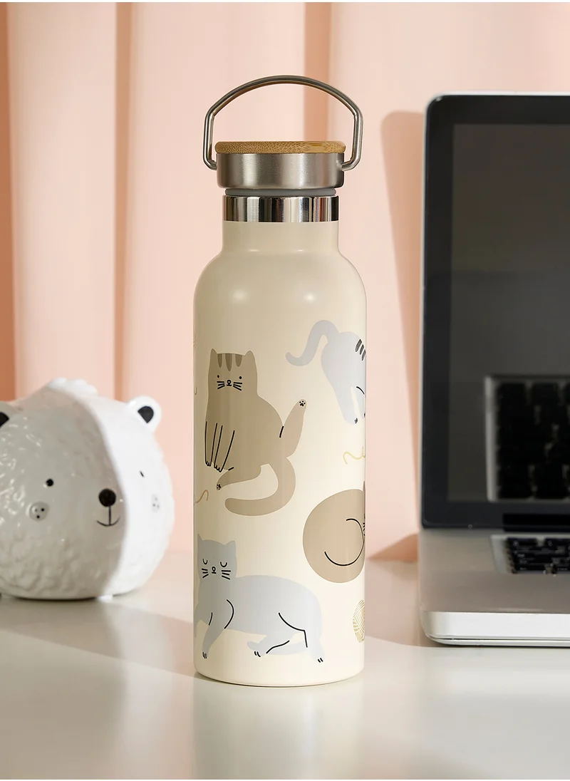 Sass & Belle Cats Metal Water Bottle