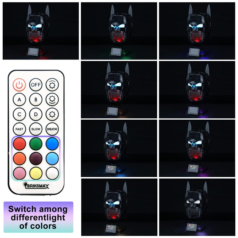 بريكسماكس مجموعة الإضاءة LED Briksmax لـ Batman Cowl 76182 Batman Cowl-Combatible مع LEGO 76182 Building Builds Not Not Not the Lego Set - Image 5