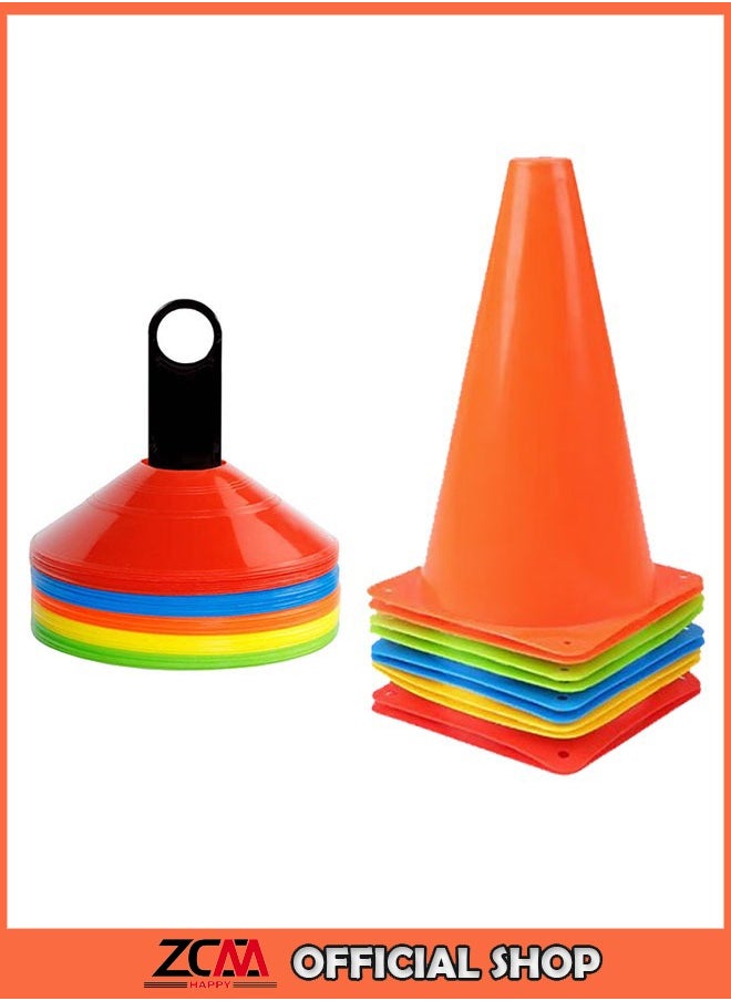 ZCM-HAPPY 60-Piece Multi-Purpose Sports Training Disc Cones Traffic Cone Set  - Image 1