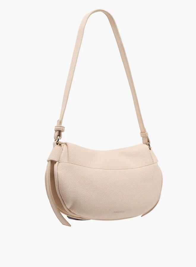 Flora Bella By Shoexpress Textured Crossbody Bag with Detachable Shoulder Strap