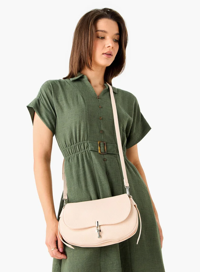 فلورا بيلا من شو إكسبرس Textured Crossbody Bag with Detachable Shoulder Strap