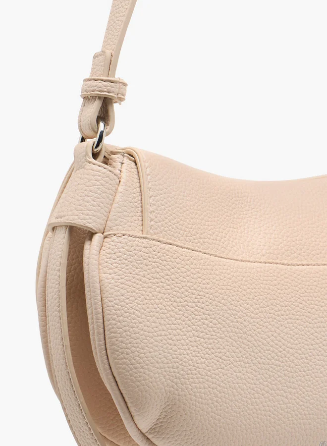Flora Bella By Shoexpress Textured Crossbody Bag with Detachable Shoulder Strap