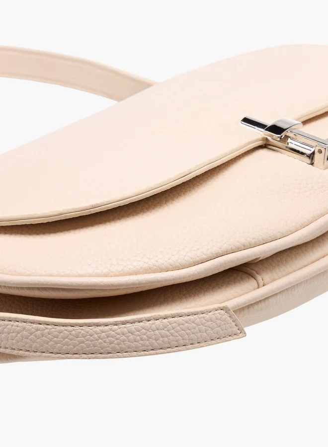 Flora Bella By Shoexpress Textured Crossbody Bag with Detachable Shoulder Strap