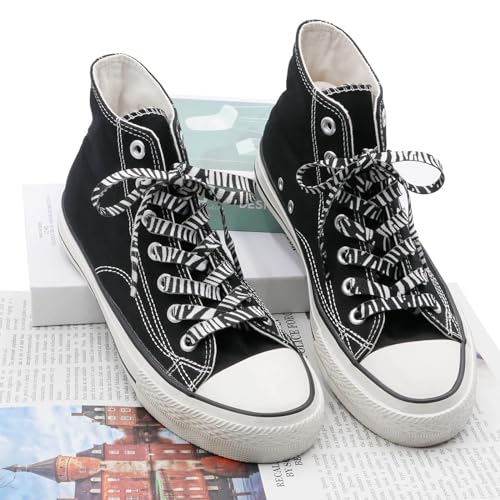 DANHUA Colorful Flat Shoe Laces: 2 Pair 43Inch Zebra Stripe Printed Shoelaces for Sneakers - Image 4