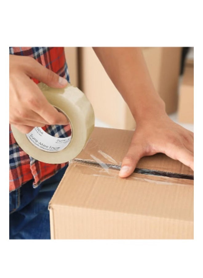 DESSINI - Clear Packing Tape, 2 inches x 50 yards Strong Heavy Duty Packaging Tape for Sealing Parcel Boxes, Moving Boxes Houses, Large Postal Bags, Office Supplies [96 Rolls] - Image 1