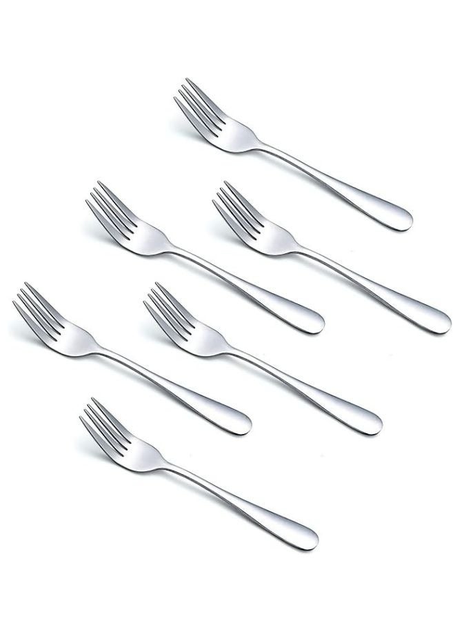 Set of 6 Stainless Steel Dinner Forks 14cm Small Forks - Image 1