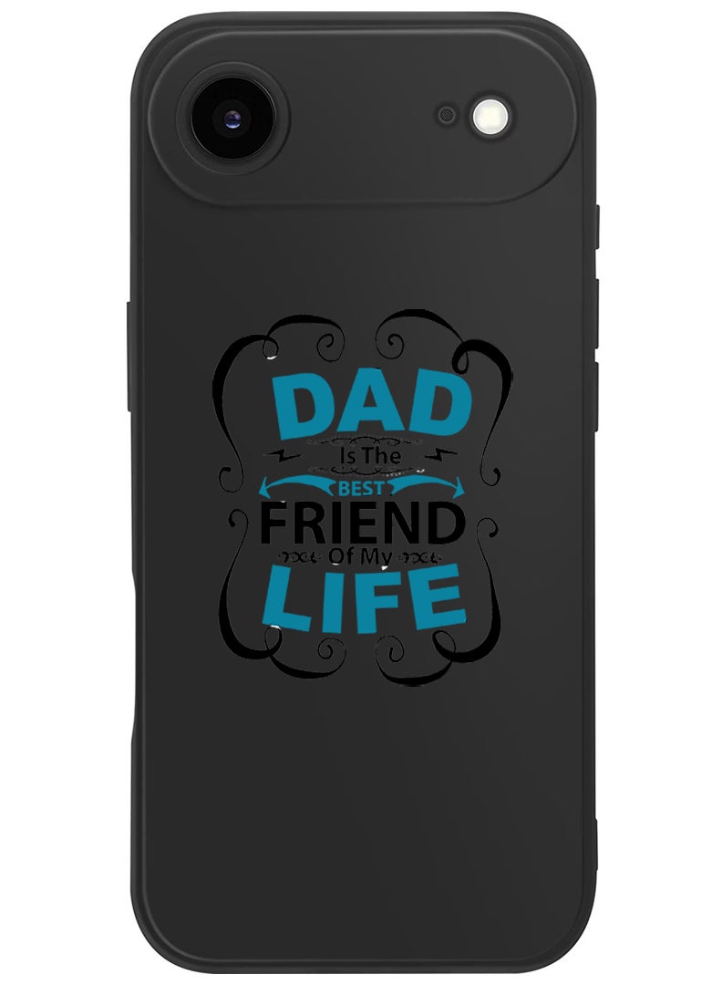 Theodor Protective Slim Fit Case Liquid Silicone Cover with Full Body Protection Anti-Scratch Shockproof Case For Apple iPhone 17 Air (Black) Dad is the best friend Black - Image 1