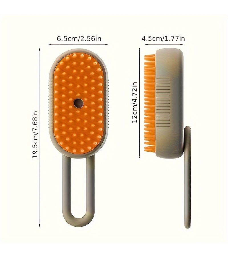 Coffee 3 In 1 Pet Steam Grooming Brush With Self Cleaning System For Dogs Cats - Image 4