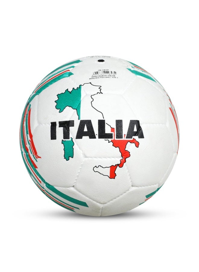 Nivia Country Colour Football (Italy)/Rubberized Moulded/Suitable for Hard Ground Without Grass, Wet & Grassy Ground & Artificial Turf/Training Ball/Soccer Ball/Size - 3 (Multicolour) - Image 4