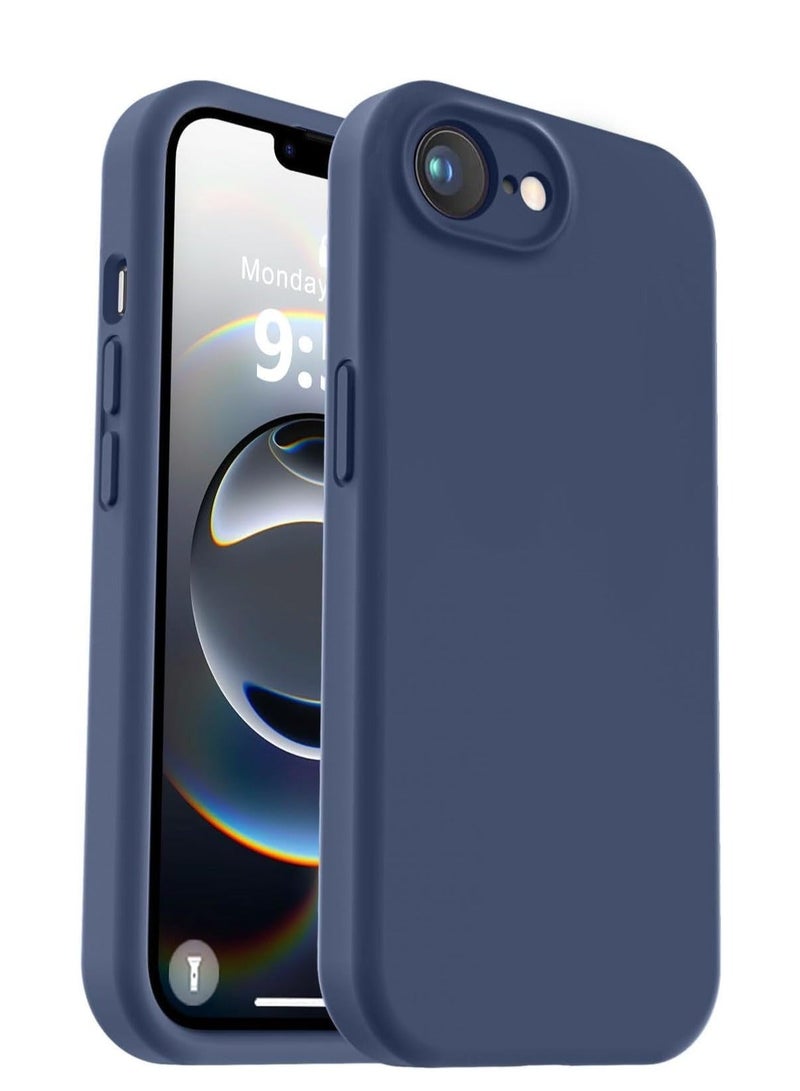 Raxoom Liquid Silicone Case Compatible with iPhone 16e (6.1-Inch) â€“ Soft Anti-Scratch Shockproof Protective Cover with Raised Camera Protection, Microfiber Lining, Slim Durable Lightweight Grip Case â€“ Navy Blue Silicone Phone Case - Image 1