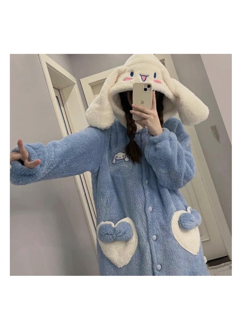 KUYING Coral velvet pajamas, long autumn and winter cartoon pajamas, home clothing  - Image 2