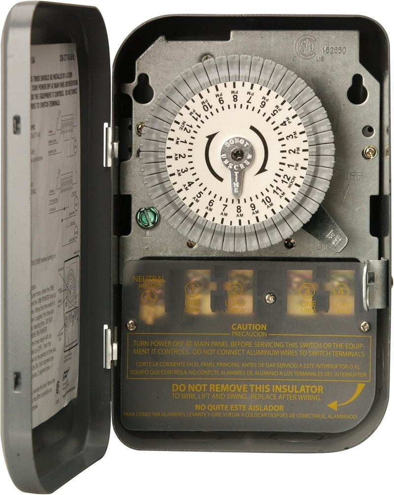 Woods 59104WD Indoor 24Hour Heavy Duty Mechanical Time Switch 208277V 40A DPST  Black - Image 1