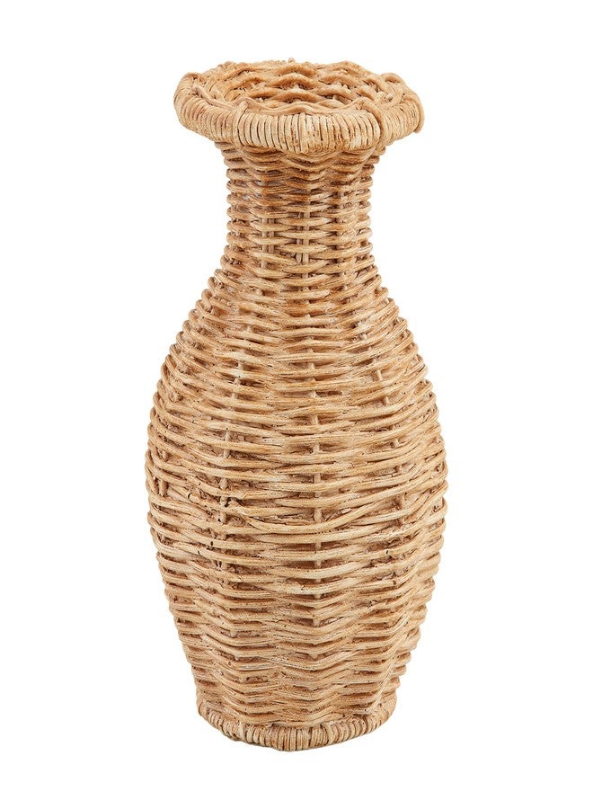 Mud Pie Flared Resin Basket Weave Vase; 6" x 4 1/2" Dia
