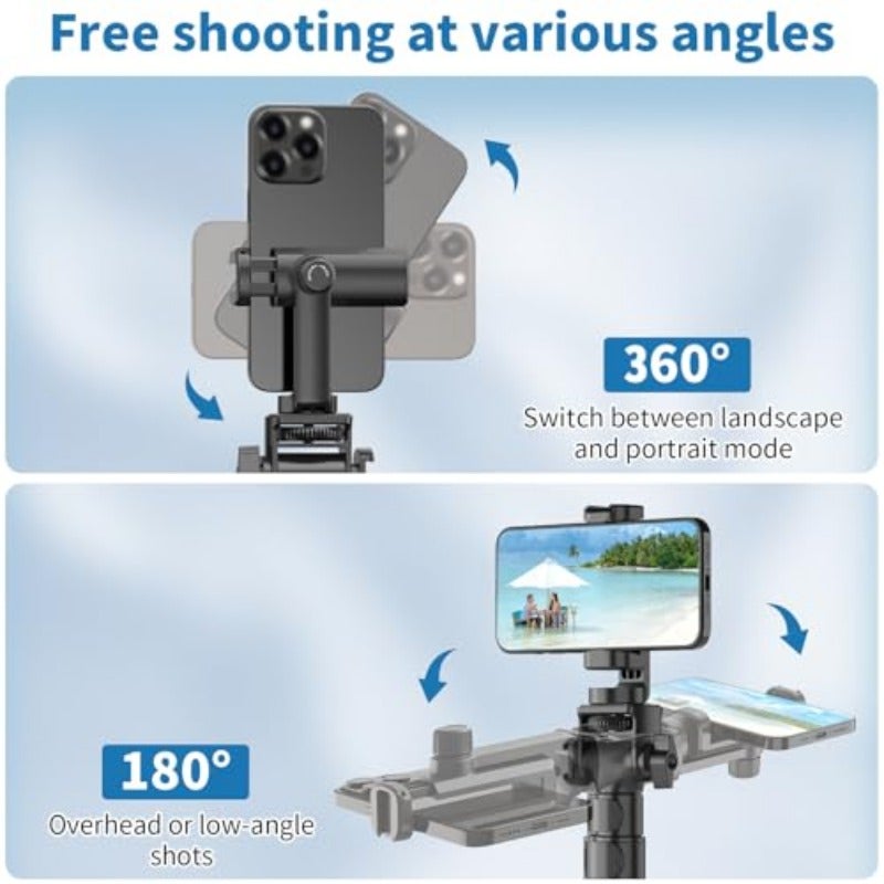 TONEOF 170cm Phone Camera Tripod Stand with Remote Phone Holder Selfie Stick Tripod for Travel Video Recording Tall Smartphone Tripod Compatible with iPhone Android Webcamera - Image 3