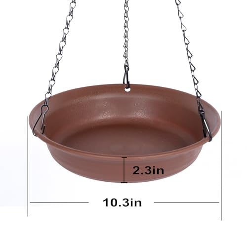 VUWEZ Hanging Bird Bath for Outside VUWEZ Hanging Birdbath Bird Feeder for Outdoors Birds Water Wild Feeders Tray Bowl Accessories for Outdoor Small Large Birdbaths Bowls for Garden Balcony Decoration - Image 3