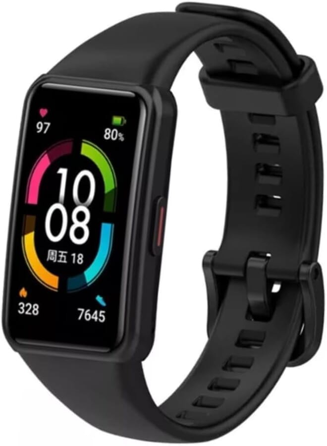 Silicon Replacement Strap for Huawei band 6 / Honor band 6/Huawei band 6 Strap/Honor band 6 Strap (Black)