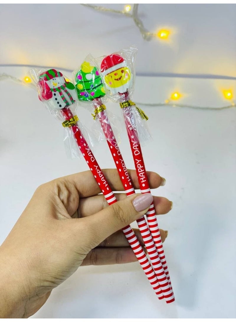 Christmas Pencil Pastel in Different Christmas Shapes, 10 Pieces - Image 1