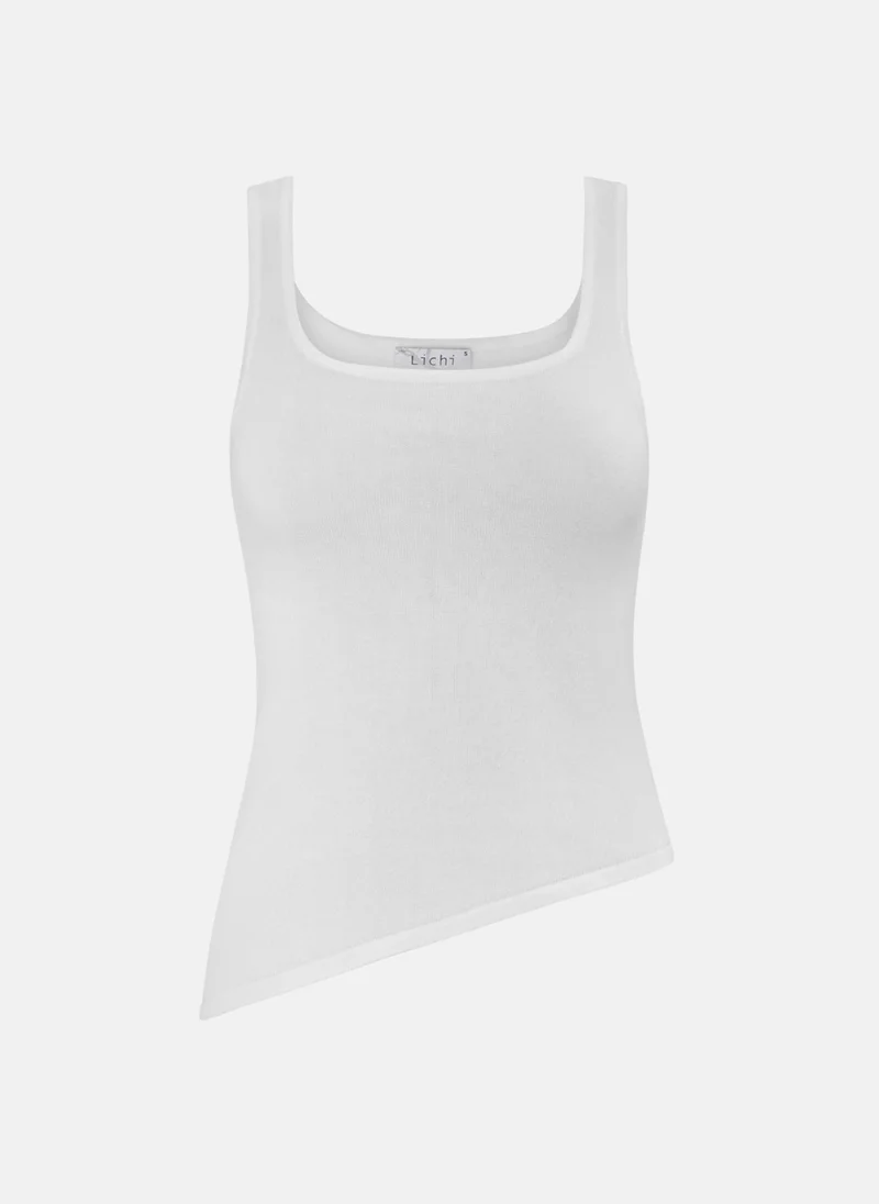 Lichi Jersey top with asymmetrical edge