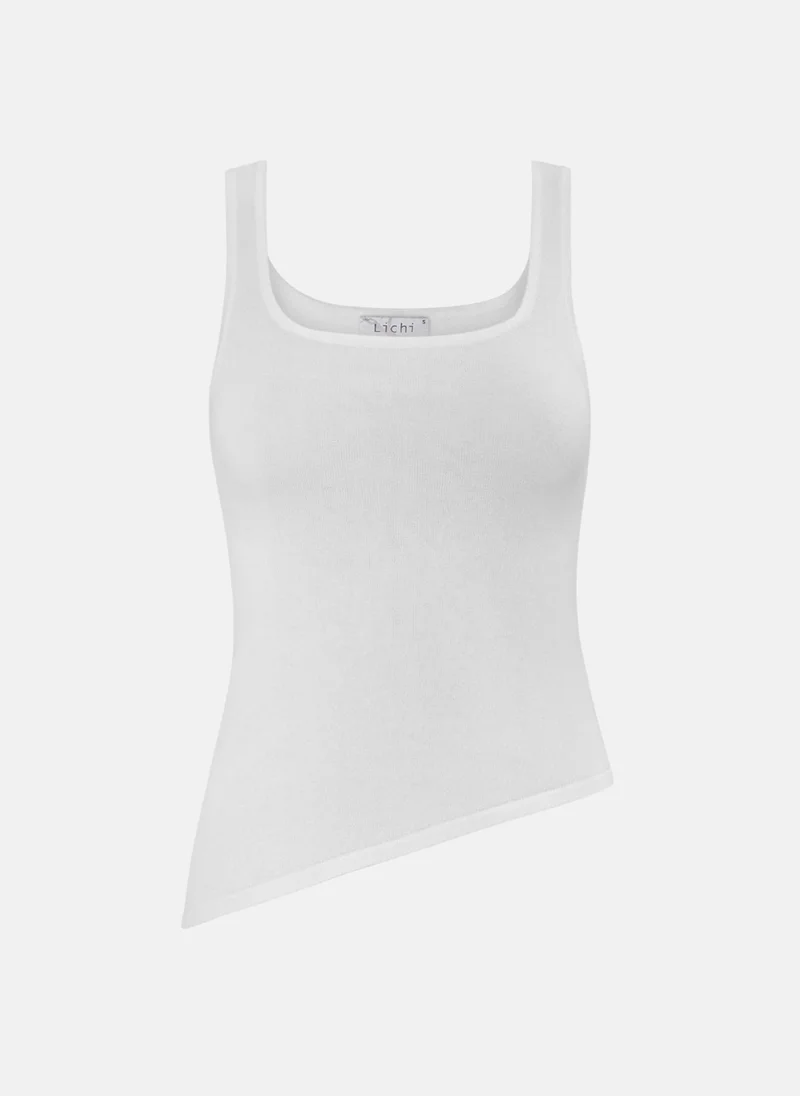 Lichi Jersey top with asymmetrical edge