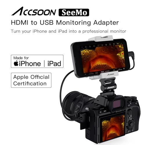 Accsoon SeeMo 4K HDMI Adapter Video Transmission System 4K301080p60 iOSHDMI Transmitter Phone Monitor SD Card Reader for LivestreamingRealTime MonitoringRecording nfor iOS 12 or Later White - Image 3