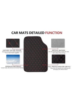 YooA 5-pc Premium Car Floor Mat Set, Waterproof All Weather Protection Odorless Rubber with Anti-Slip Feature, Universal Fit Car Floor Mats, Suitable for Cars Trucks Jeeps Vans and SUVs Universal Fit (Black-Black)  - Image 2