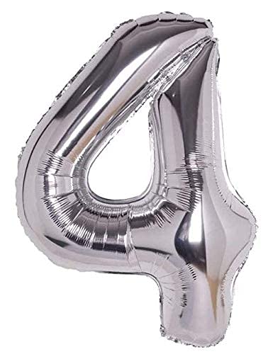 flavouredlove flavourdlove 16 inches Number Foil balloon for party decoration (Silver 4) - Image 3