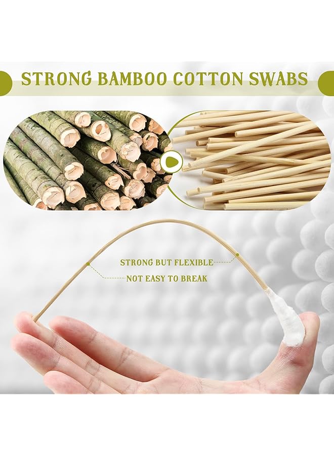 Azonee 200 Pcs Long Handle Cotton Swabs 8 Inch/20Cm Cotton Swabs Oversized Bamboo Handle Cotton Swabs Large Cotton Swabs For Wound Cleaning Care Makeup - Image 3
