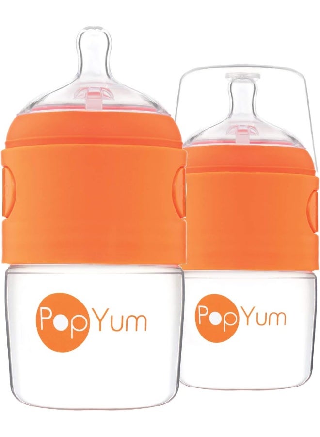 PopYum زجاجات حليب الأطفال PopYum سعة 5 أونصات مع صيغة مضادة للمغص، عبوة من 2 - Image 1