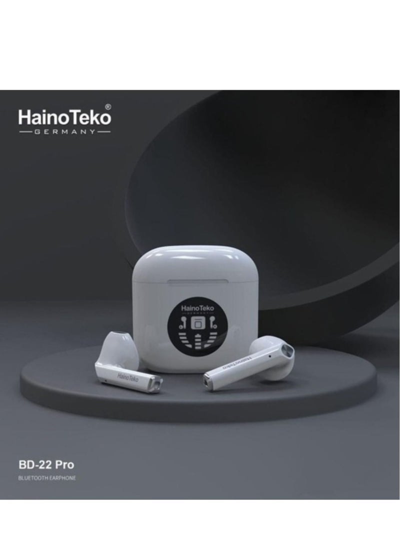 Haino Teko Germany BD-22 Pro Wireless In-Ear Bluetooth For iPhones and Android White - Image 1