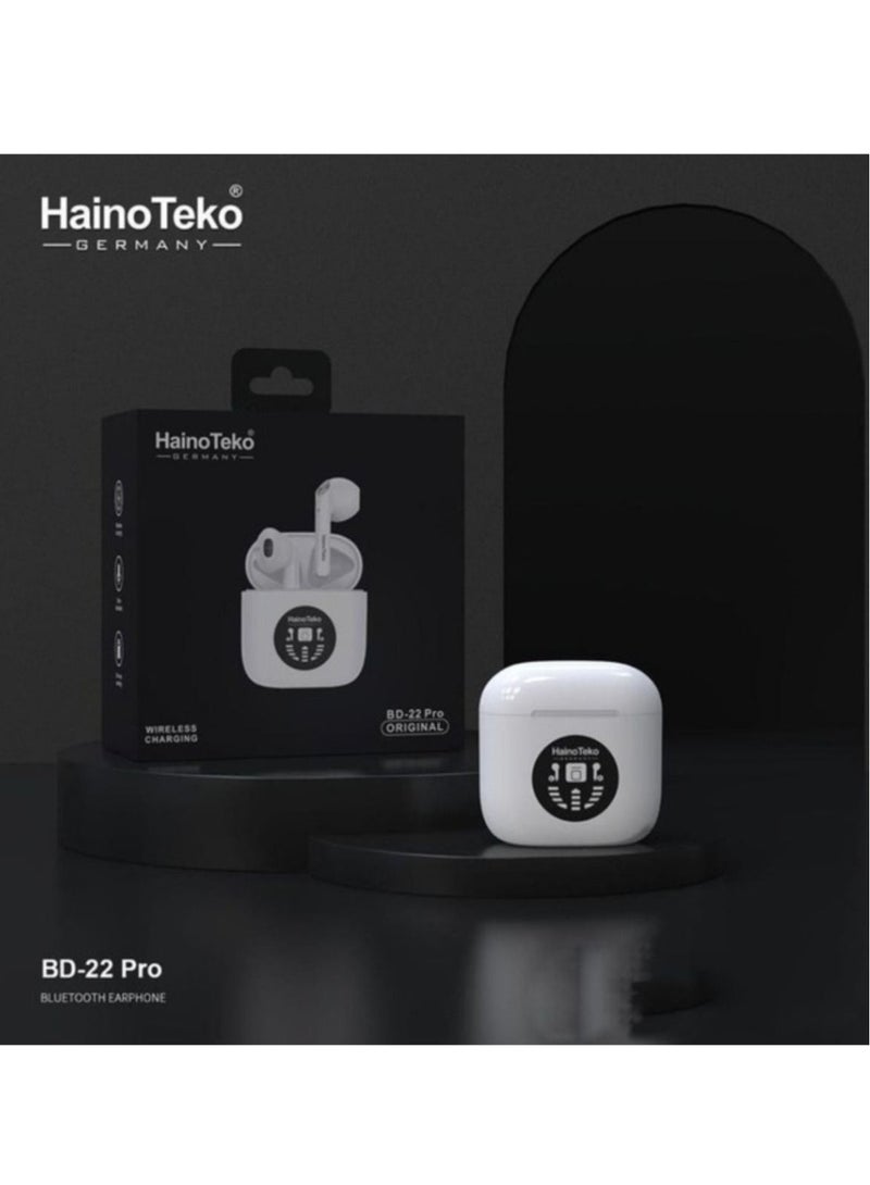 Haino Teko Germany BD-22 Pro Wireless In-Ear Bluetooth For iPhones and Android White - Image 2