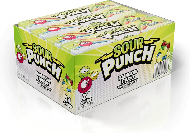 Sour Punch عصا حامضة قوس قزح - 24 قطعة - Image 1