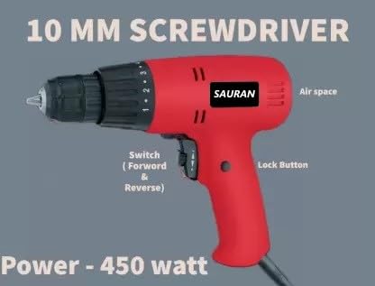 SAURAN HEAVY DUTY 10MM SCREWDRIVER DRILL MACHINE 450 WATT - Image 3