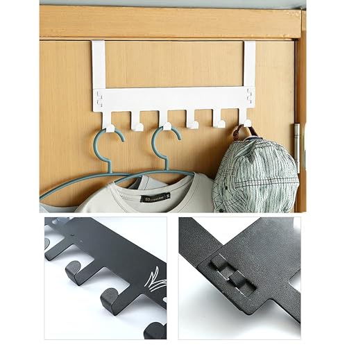 Boniry Over The Door Hanger, 6 Hook Design Versatile Door Hook Hanger Ideal for Organizing Clothes Perfect Door Hangers for Clothes and Accessories (6 Hook White, Pack of 1) - Image 5
