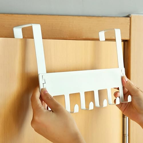 Boniry Over The Door Hanger, 6 Hook Design Versatile Door Hook Hanger Ideal for Organizing Clothes Perfect Door Hangers for Clothes and Accessories (6 Hook White, Pack of 1) - Image 4