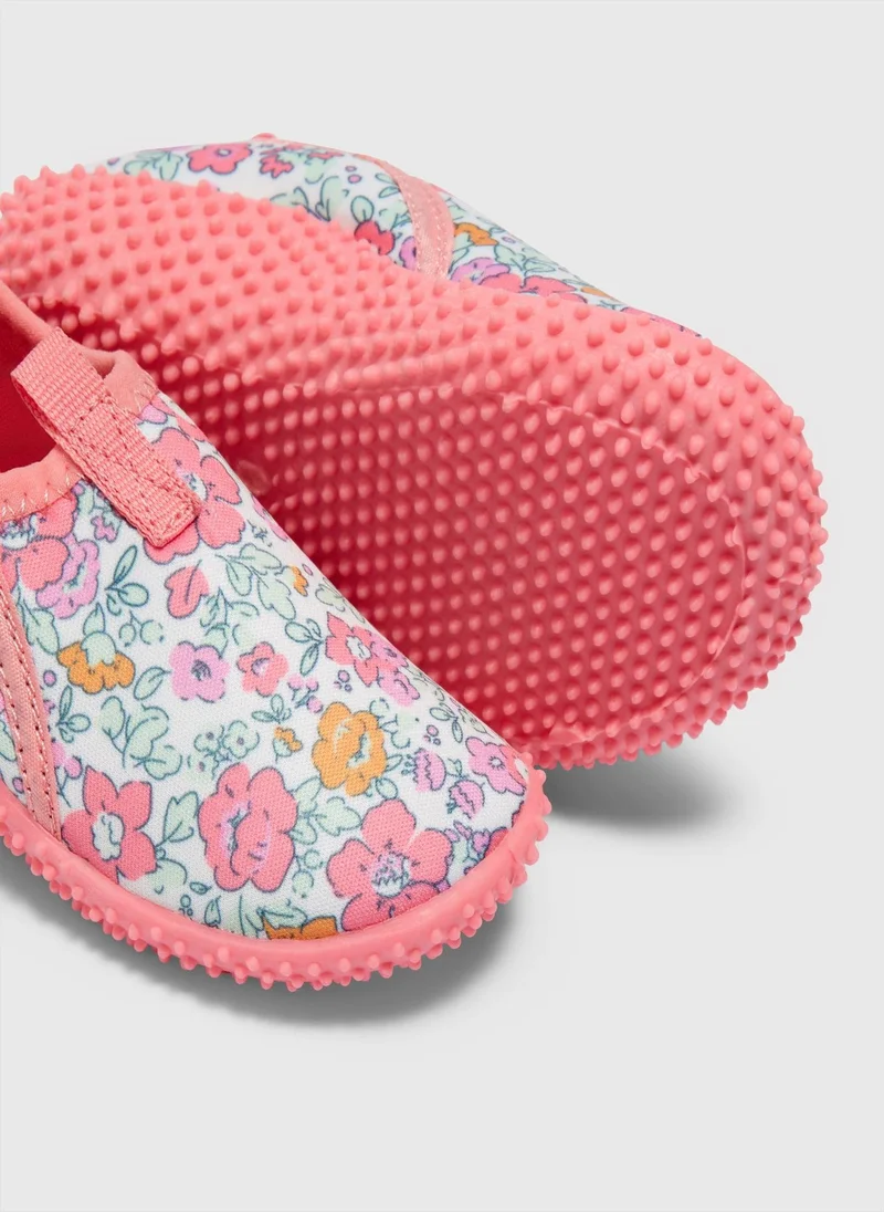 ماتلان Girls Pink Floral Swim Shoes