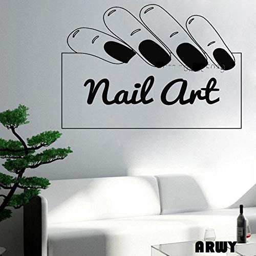 ARWY ARWY Salon Wall Stickers Nail Art Signage Wall Decal Nail Salon Shop Wall Stickers Door Glass Window Nails Manicure Decals Beauty Salon Art Dcor58X45 cm 