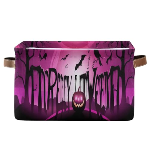 xigua Happy Halloween Pumpkins Foldable Storage Basket Collapsible Fabric Storage Bins Boxes Cubes with Handle Perfect Storage Organizer for Clothes Books 1PCS - Image 1