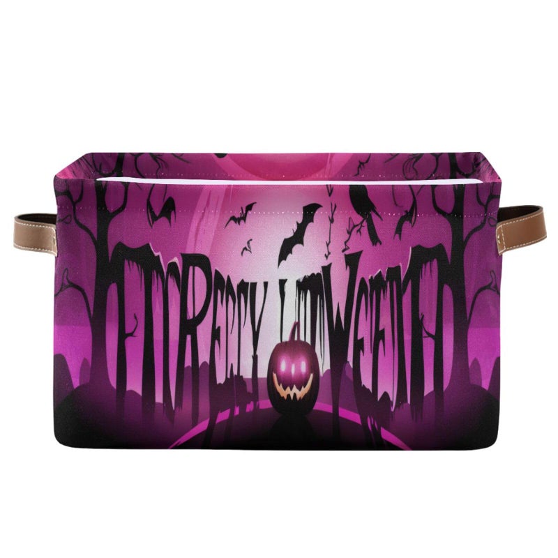 xigua Happy Halloween Pumpkins Foldable Storage Basket Collapsible Fabric Storage Bins Boxes Cubes with Handle Perfect Storage Organizer for Clothes Books 1PCS - Image 2