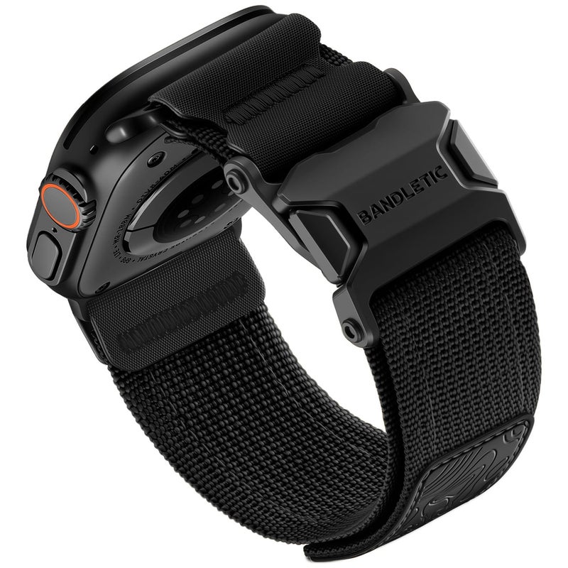 Bandletic Tactical Bands with Magnetic Buckle Compatible with Apple Watch Ultra 3 /Ultra 2 Band Men 49mm, Wide Stretchy Band for iWatch Bands 46mm 45mm 44mm 42mm Series 11 10 9 8 7 6 5 4 3 2 1 SE SE3 - Image 1