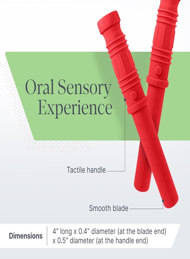 ARK Therapeutic ARK Bite Saber, Chew Necklaces for Sensory Kids and Adults, Oral Fidget for Autism, ADHD, SPD, Anxiety, Medical-Grade Sensory Chew Necklace, Standard, Softest, Red - Image 2