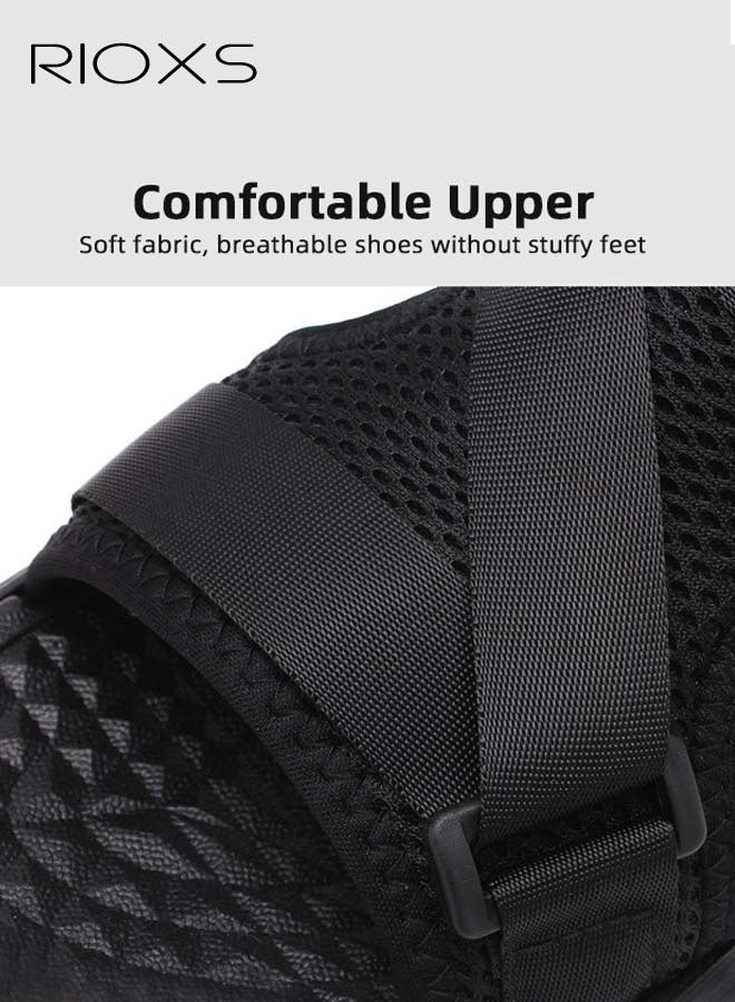 RIOXS Men's Flat Sandals,Open Toe Water Sandal,Arch Support Man Walking Sandals,Breathable Mesh Beach Sandalias,Non-Slip Casual Sandals For Men,Sports Sandals With Adjustable Back-Strap,Pool Slide Adjustable Flat Shoes  - Image 4