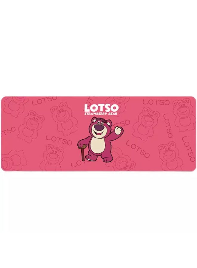 Anna Pink Cartoon Strawberry Bear Non-Slip Mouse Pad - Image 1