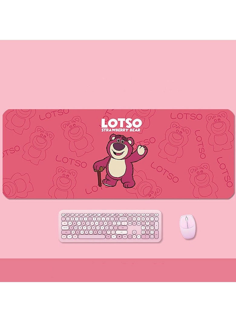 Anna Pink Cartoon Strawberry Bear Non-Slip Mouse Pad - Image 2