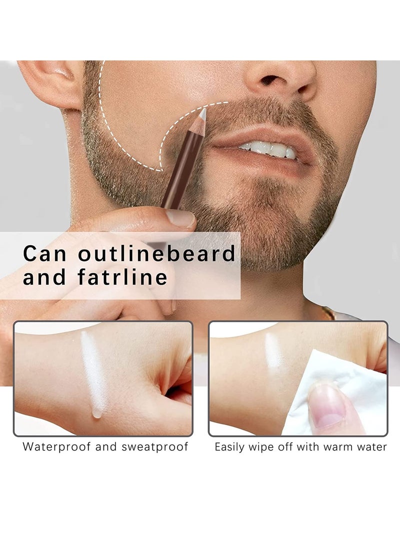 KASTWAVE Beard Pencil Filler For Men, Beard Filling Pen Kit WaterProof, with 4 Tip Beard Filling Pen, Beard Powder, Brush and Barber Pencil for Man Creates Natural Looking Beard and Eyebrow - Image 4