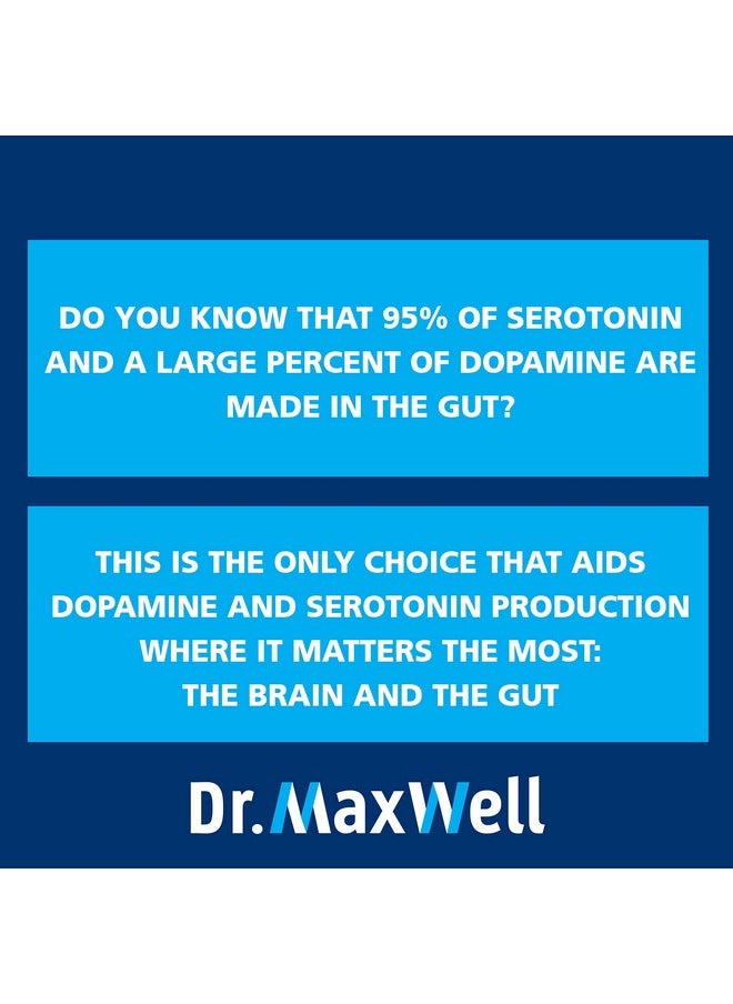Dr. Maxwell - Serotonin And Dopamine Supplements With Mood Probiotic 5In1 Supplement With (1) Dopamine Precursors (2) Serotonin Precursors (3) Mood Support (4) Relaxation Nutrients (5) Focus & Brain Support* - Image 1