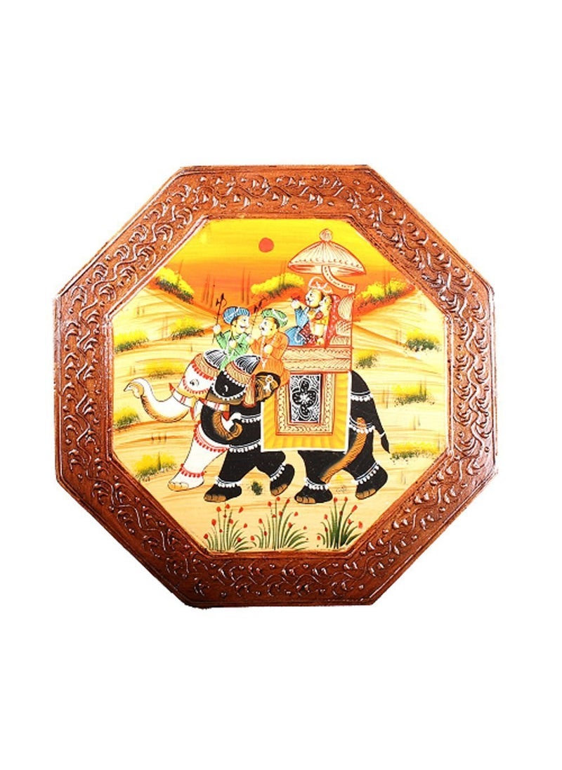 Paartha Saarthi SAARTHI Rajasthani Dhola Maru Handmade Wooden Ethinic Antique Designer Folding Table for Home Decor Office Garden Outdoor Indoor Balcony Launge Lawn Cafe Bar Living Room Bedroom Room Childern Room Decor Outdoor Sitting Multicolour Set of 1  - Image 3