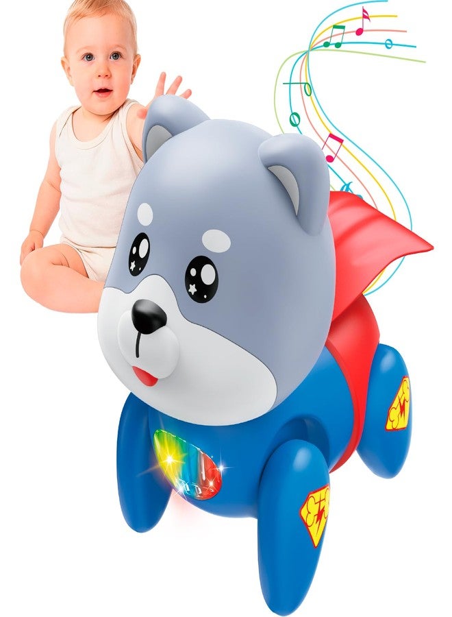 lonfypeng Crawling Dog Dancing Toy Tummy Time Toy for Toddlers with Music and Light, Interactive Walking Moving Sensory Toys for Infant Baby Girls and Boys, Birthday Gifts for Kids Boy Girl 3 4 5 6 7 8 Years - Image 1